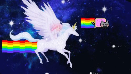 Flying Pegasus Rainbow Star GIF