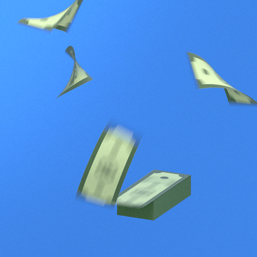Flying Pile Of Money GIF