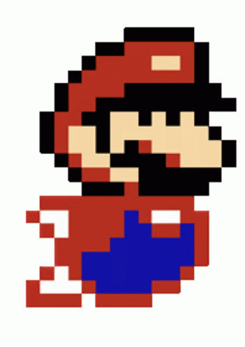 Flying Pixel Mario GIF