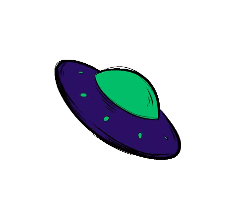 Flying Saucer with Green Lens