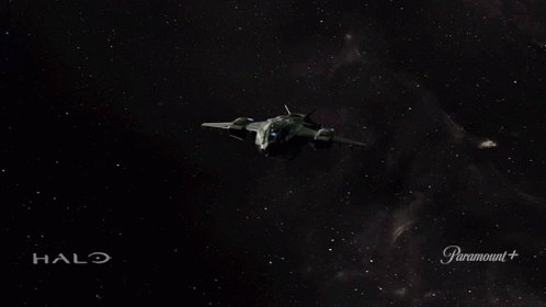 Flying Spaceship Going To Landing GIF