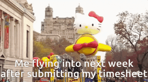 Flying To Next Week After Submitting Timecard GIF