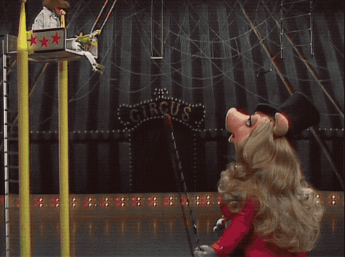Flying Trapeze Falling On Ground Kermit The Frog GIF