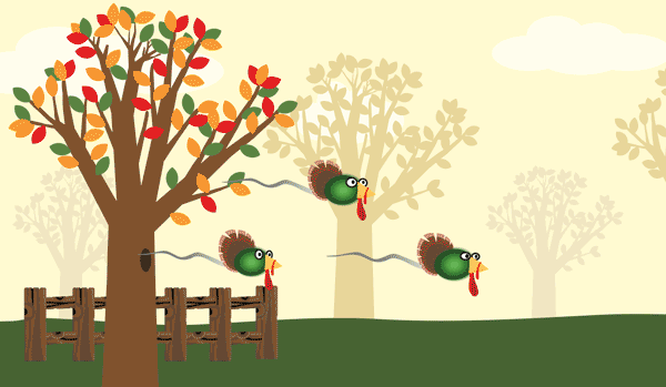 Flying Turkey Animated Thanksgiving GIF