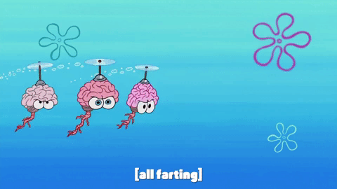 Flying Whirly Galaxy Brains Spongebob GIF