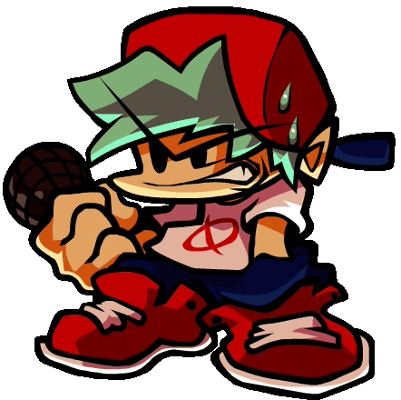 Fnf Boyfriend Dark Color Grinning But Worried GIF