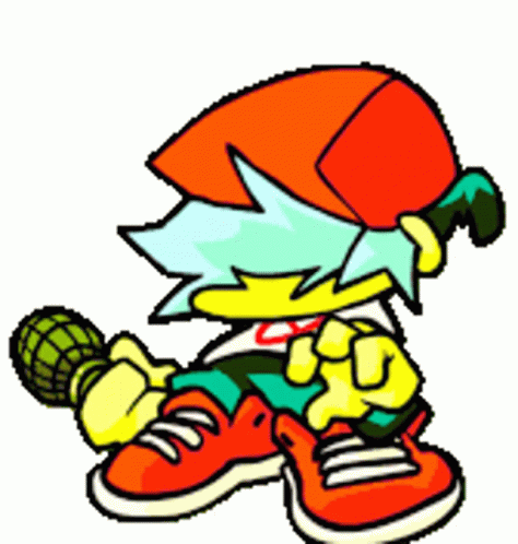 Fnf Boyfriend Electrified While Holding Mic GIF