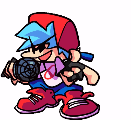 Fnf Boyfriend Holding Mic With Hand Gestures GIF