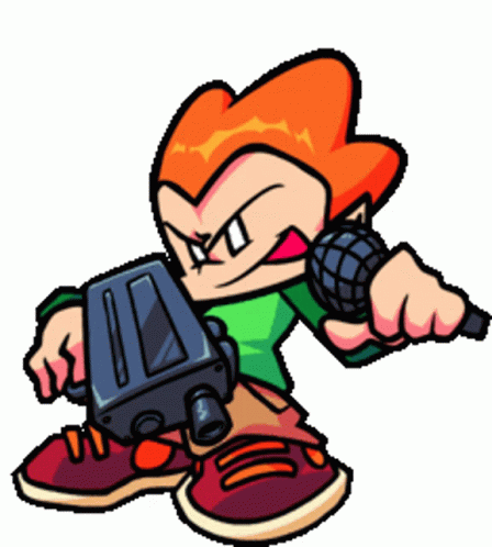 Fnf Boyfriend Pico's Gun On His Right Hand GIF