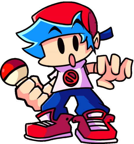 Fnf Boyfriend Shocked Face While Holding Pokemon Ball GIF