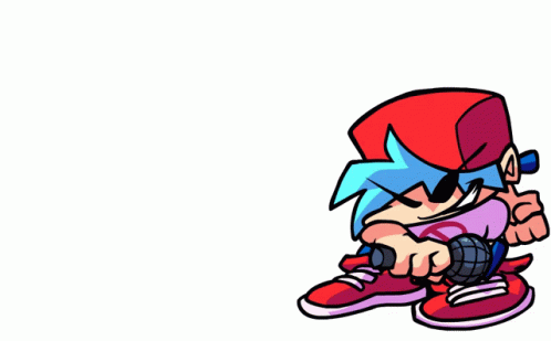 Fnf Boyfriend Throwing Mic With Grin Face GIF