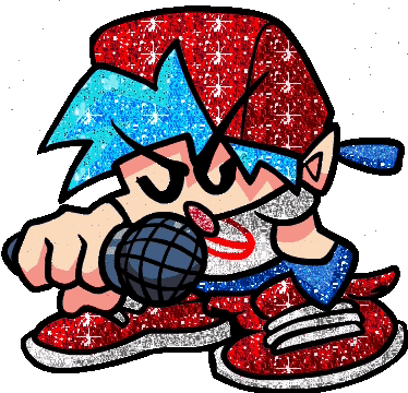 Fnf Boyfriend With Glitters While Singing GIF