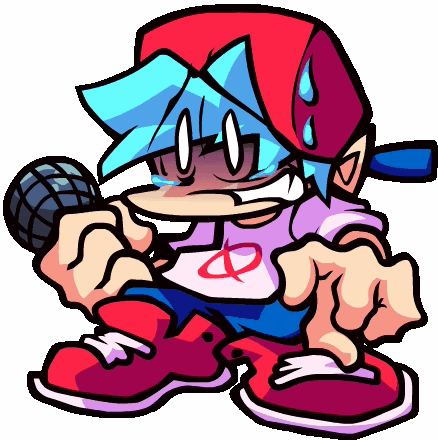 Fnf Boyfriend Worried Face Pointing At Something GIF