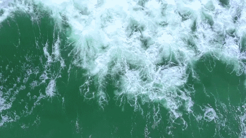 Foamy Waters Gushing Blue Wave GIF