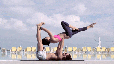 Focus Yoga Couple Miami Beach GIF