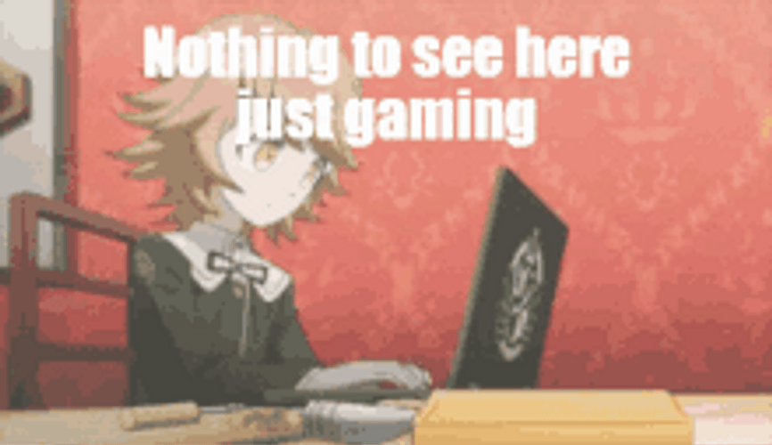 Focused Anime Laptop Typing Nothing To See Here GIF