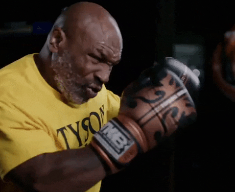 Focused Mike Tyson Sparring Solo GIF