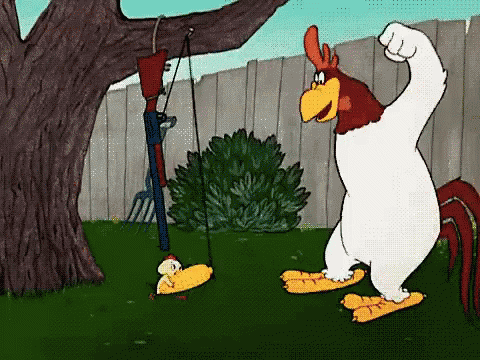 Foghorn Leghorn Shotgun Fired On Head GIF