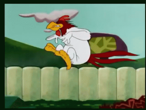 Foghorn Leghorn Riding Pig GIF