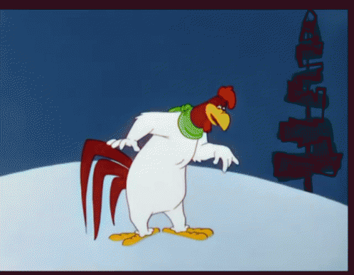 Foghorn Leghorn Crushed By Snow Ball GIF