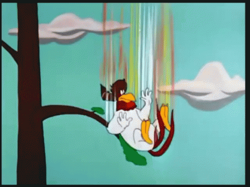 Foghorn Leghorn Colliding On Tree GIF