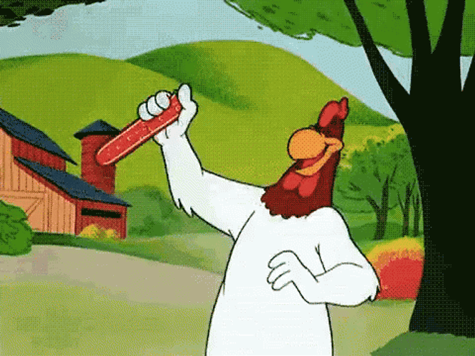 Foghorn Leghorn Holding Exploding Chemical GIF