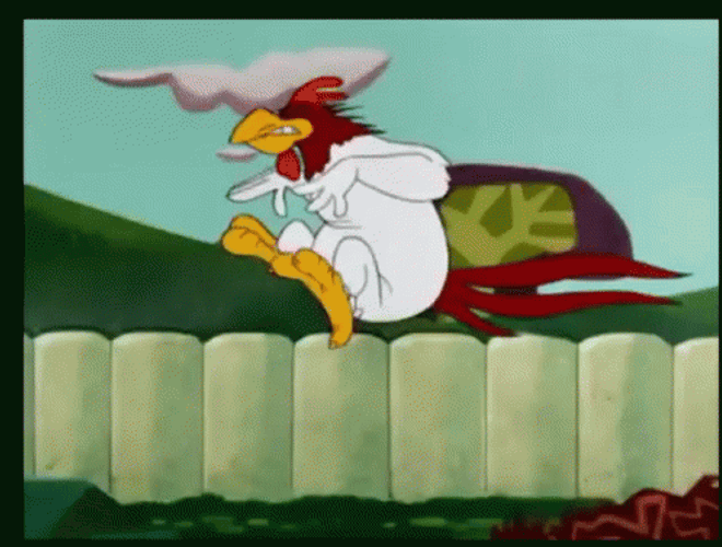 Foghorn Leghorn Riding Pig GIF