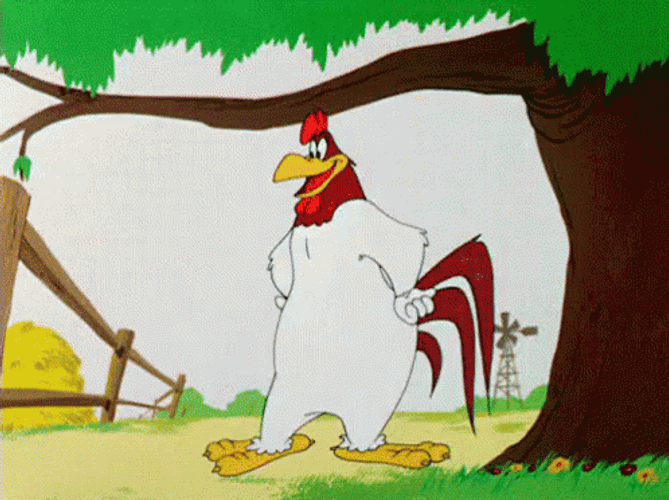 Foghorn Leghorn Standing Under Tree GIF