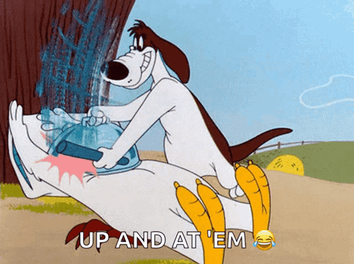 Foghorn Leghorn Up And At Em GIF