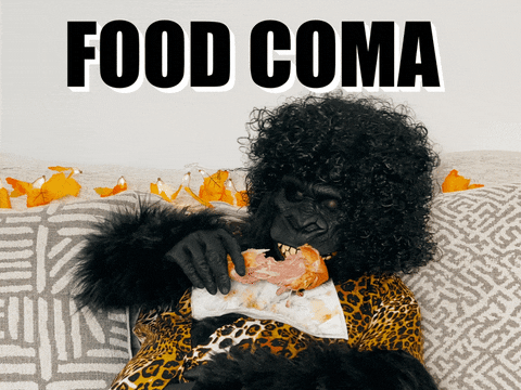 Food Coma Baby Gorilla Passing Out GIF