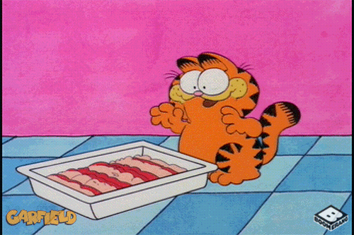 Food Coma Garfield Panic Eating GIF