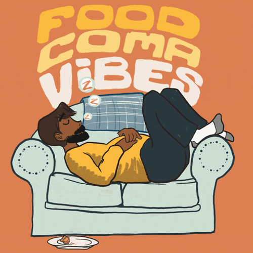 Food Coma Cartoon Man Sleeping On Couch GIF