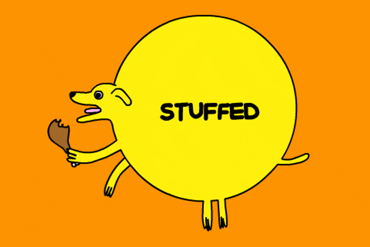 Food Coma Over Eating Puppy Animation GIF