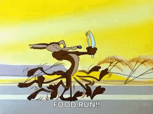 Food Run Wil Coyote Chasing Road Runner GIF