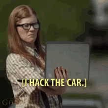 Foolish Woman Try Hacking Car GIF