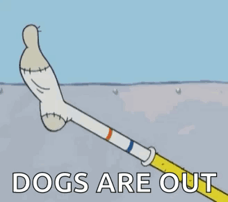 Foot Cartoon Saying Dogs Are Out