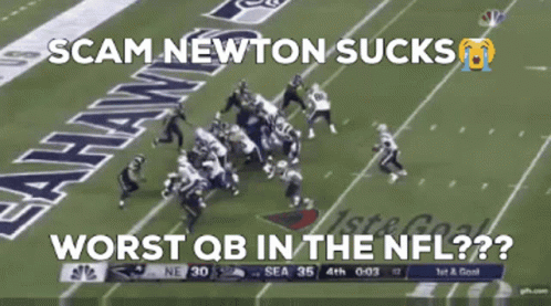 Football Field Scam Newton Sucks Worst QB in the NFL