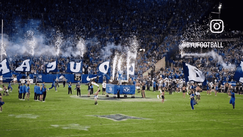 Football Field With BYU Football
