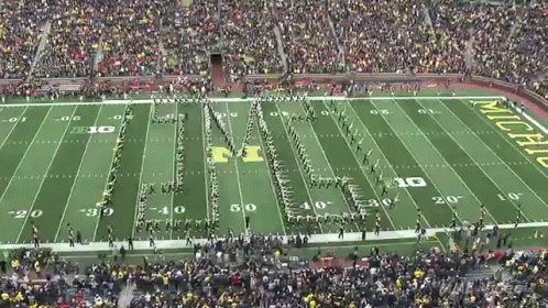 Football Field With Michigan On Side