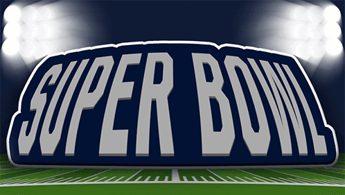 Football Field With Super Bowl Letters
