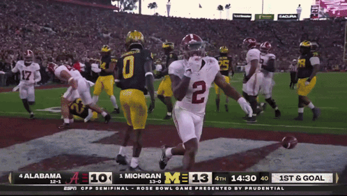 Football Game Between Alabama and Michigan on ESPN