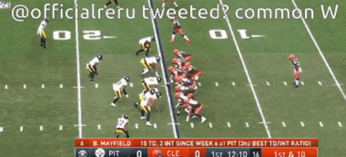 Football Game Between Pittsburgh and Cleveland