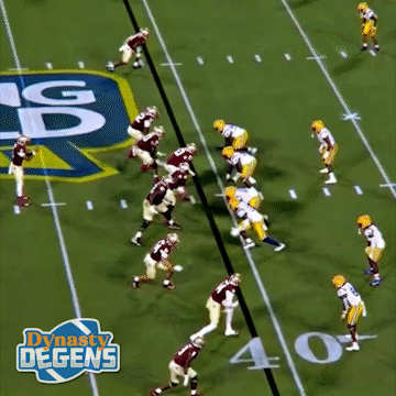 Football Game In Front Of Dynasty Degens Sign GIF
