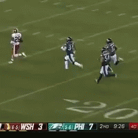 Football Game On TV With Scoreboard WSH 3 PHI 7 GIF