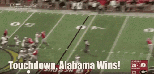 Football Game Touchdown Alabama Wins GIF