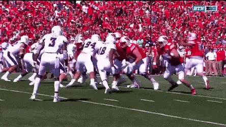 Football Game With Crowd Watching