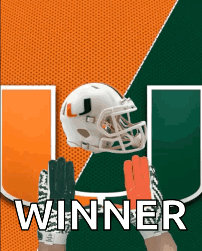Football Helmet And Gloves Saying Winner GIF
