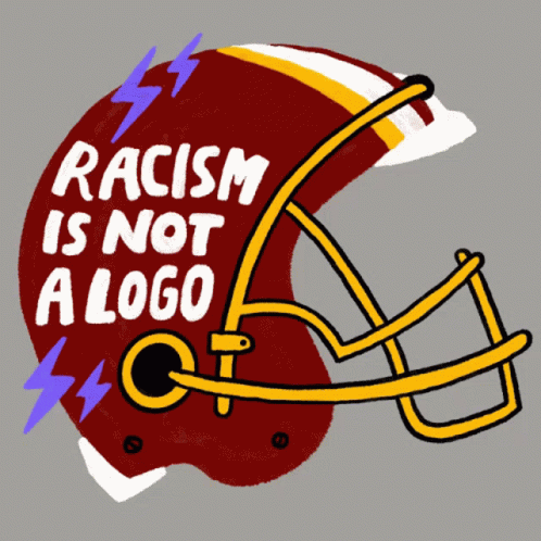 Football Helmet Saying Racism Is Not A Logo GIF