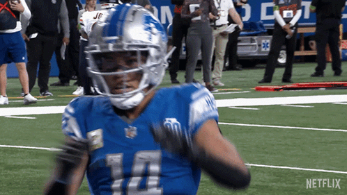Football Helmet With Detroit Lions Logo GIF