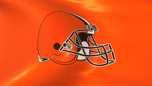 Football Helmet With Letter G On Orange Background GIF